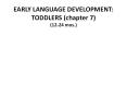 EARLY LANGUAGE DEVELOPMENT: TODDLERS (chapter 7) (12-24 mos.) PowerPoint PPT Presentation