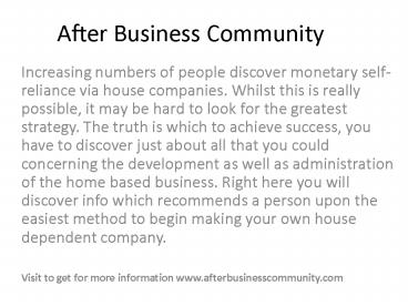 after business community