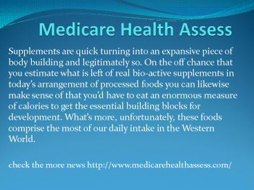 medicare health assess