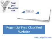 Roger List | Online free classified website