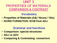 UNIT 3 PROPERTIES OF MATERIALS COMPARISON