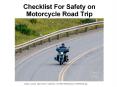 Checklist For Safety on Motorcycle Road Trip PowerPoint PPT Presentation