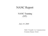 NANC Report  NANC Training (NT)