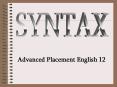SYNTAX PowerPoint PPT Presentation