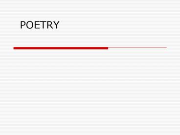 POETRY