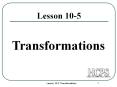 Lesson 1 Transformations PowerPoint PPT Presentation