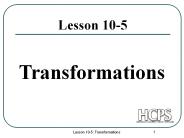 Lesson 1 Transformations