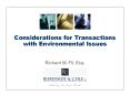 Considerations for Transactions with Environmental Issues PowerPoint PPT Presentation