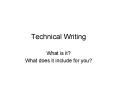 Technical Writing PowerPoint PPT Presentation