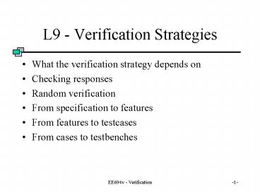L9 - Verification Strategies