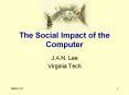 The Social Impact of the Computer PowerPoint PPT Presentation