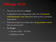 Bellringer 10/19: