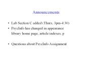 Announcements