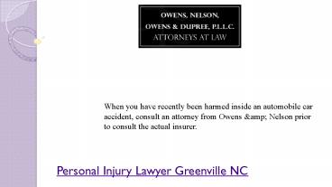 Greenville NC Personal Injury Lawyer