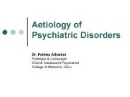 Aetiology of Psychiatric Disorders