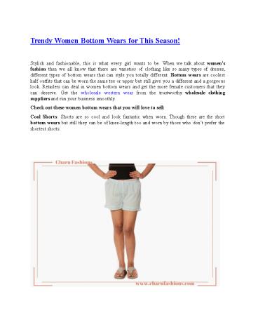 Trendy Women Bottom Wears for This Season!