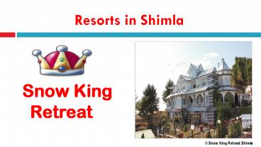 Resorts In Shimla