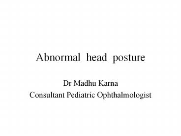 Abnormal Head Posture in squint