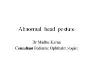 Abnormal Head Posture in squint