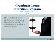 Creating a Group Nutrition Program