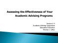 Assessing the Effectiveness of Your Academic Advising Programs PowerPoint PPT Presentation