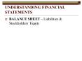 UNDERSTANDING FINANCIAL STATEMENTS PowerPoint PPT Presentation