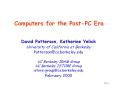 Computers for the Post-PC Era PowerPoint PPT Presentation