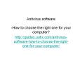 How to choose antivirus software PowerPoint PPT Presentation