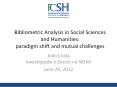 Bibliometric Analysis in Social Sciences and Humanities: paradigm shift and mutual challenges PowerPoint PPT Presentation