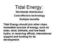 Tidal Energy: