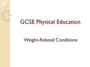 GCSE Physical Education  Weight-Related Conditions