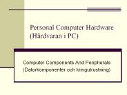 Personal Computer Hardware (H