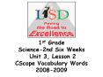1st Grade Science-2nd Six Weeks Unit 3, Lesson 2 CScope Vocabulary Words 2008-2009 PowerPoint PPT Presentation