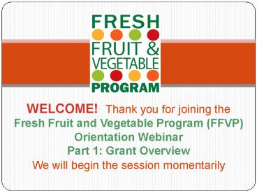 WELCOME! Thank you for joining the