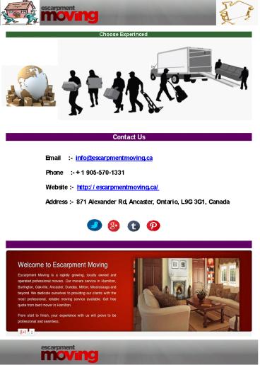 Moving Services & Professional Movers in Hamilton & Ancaster