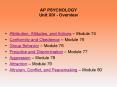 AP PSYCHOLOGY Unit XIV - Overview PowerPoint PPT Presentation