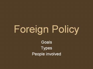 Foreign Policy