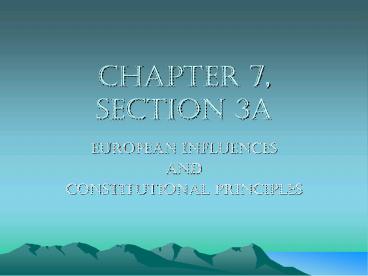 Chapter 7, section 3a