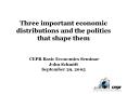 Three important economic distributions and the politics that shape them  CEPR Basic Economics Seminar John Schmitt September 29, 2005 PowerPoint PPT Presentation