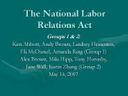 The National Labor Relations Act
