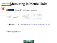 Measuring in Metric Units