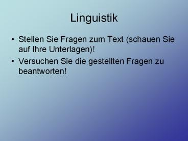 Linguistik