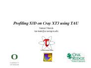 Profiling S3D on Cray XT3 using TAU