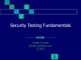 Security Testing Fundamentals PowerPoint PPT Presentation
