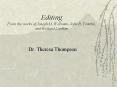 Editing From the works of Joseph M. Williams, John R. Trimble, and Richard Lanham PowerPoint PPT Presentation