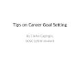 Tips on Career Goal Setting PowerPoint PPT Presentation