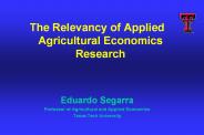 The Relevancy of Applied Agricultural Economics Research