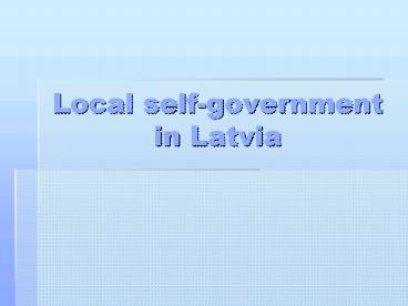 Local self-government in Latvia