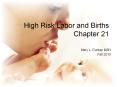 High Risk Labor and Births Chapter 21 PowerPoint PPT Presentation