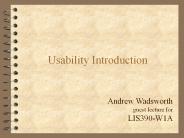 Usability Introduction